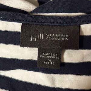 Coastal J Jill Medium petite striped navy White Women's Top capsule *2 for 20*